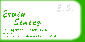 ervin simicz business card